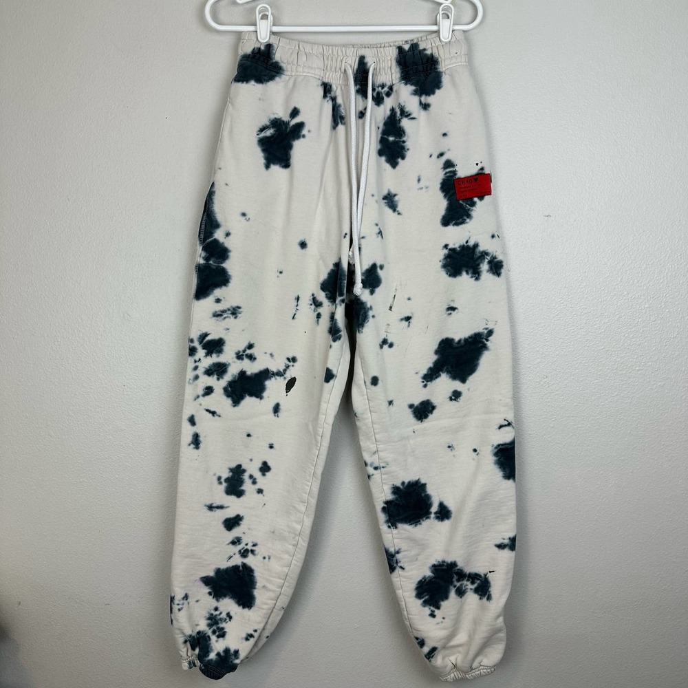 CHNGE White & Black Tie-Dye Track Joggers